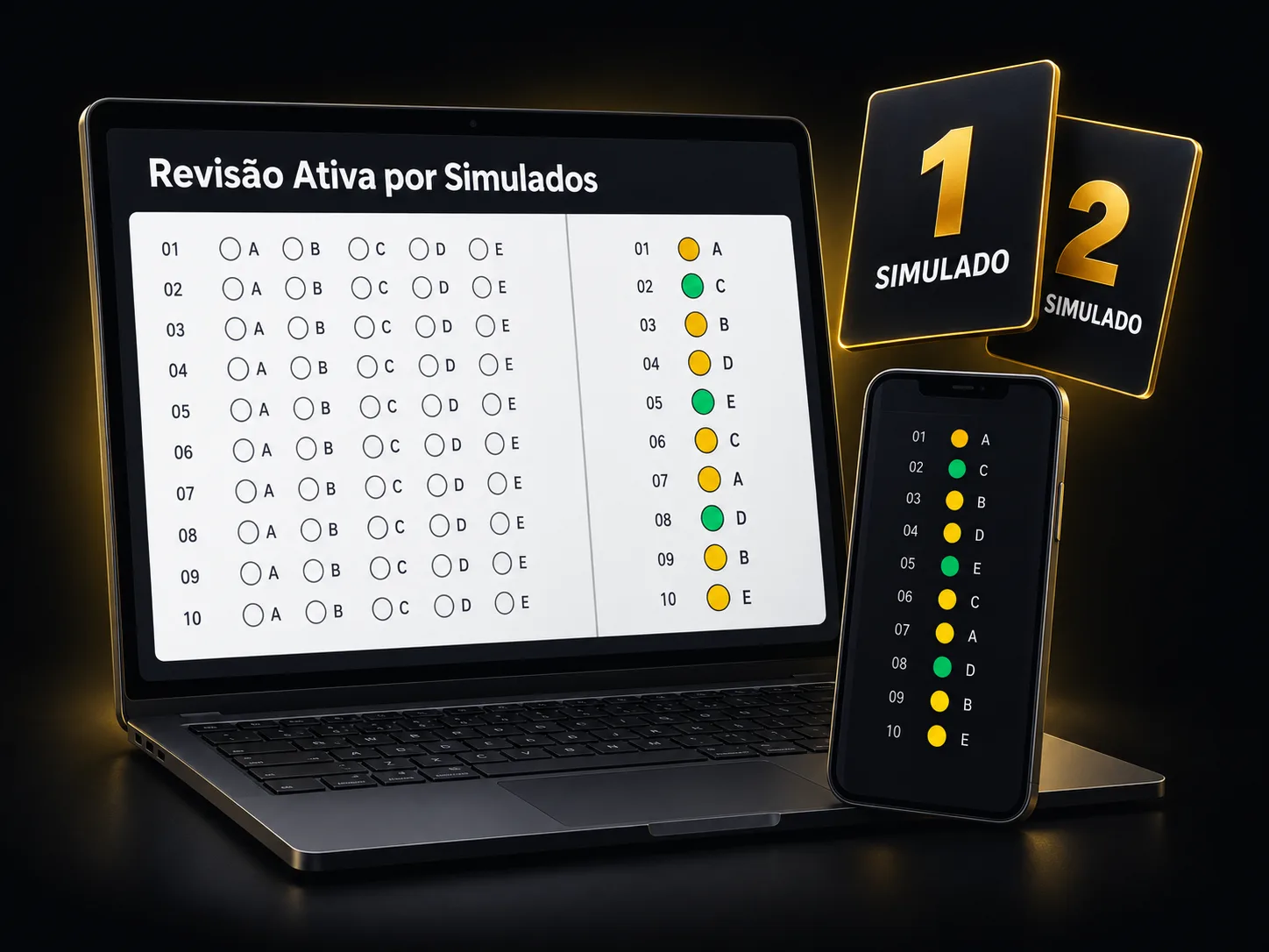 Revisão Ativa por Simulados com os simulados 1 e 2